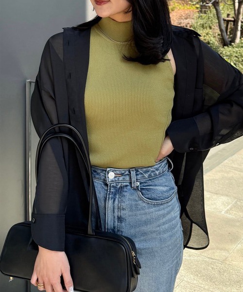 anuans（アニュアンス） ブラウス シャツ ミニマルシアーオーバー