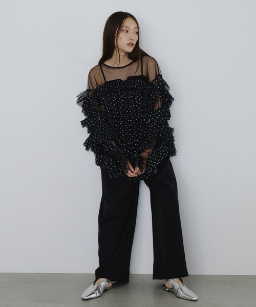 ANDRESD ドレス デコラティブチュールトップス / decorative tulle