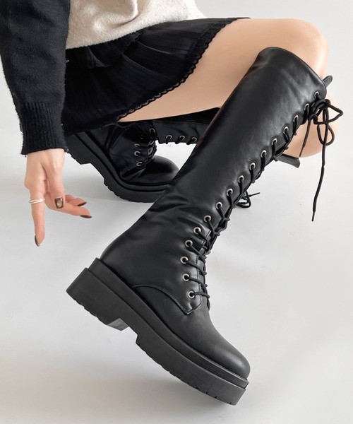 Shoes in Closet（シュークロ） ブーツ 厚底 レースアップ ロング