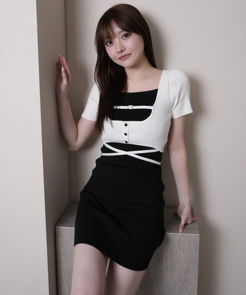 LIP SERVICE（リップサービス） ワンピース バイカラーコルセット