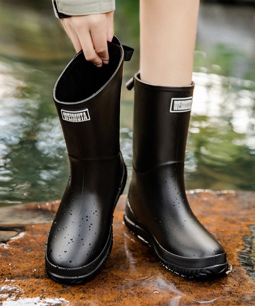aimoha（アイモハ） 長靴 レインブーツ リボン付き中高筒レインブーツ