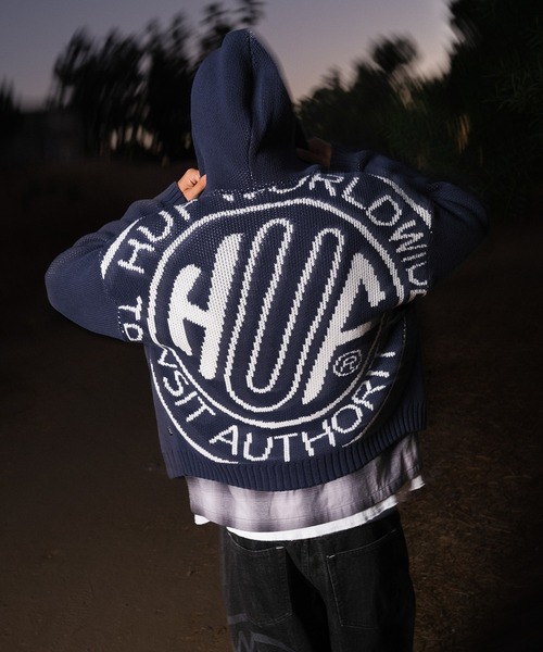 HUF（ハフ） セーター ニット TOKEN ZIP HOODED SWEATER メンズ