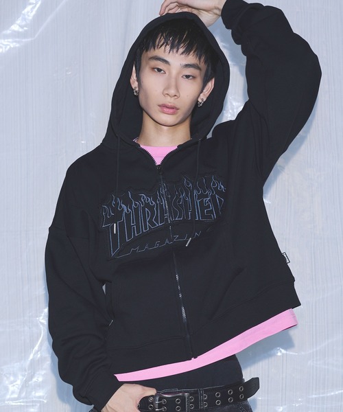 パーカー THRASHER×MSG/スラッシャー 別注 ヘビーウェイト裏毛パッチ