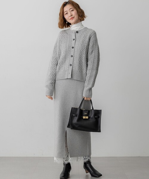 23区（ニジュウサンク） カーディガン カシミヤブレンド ケーブル