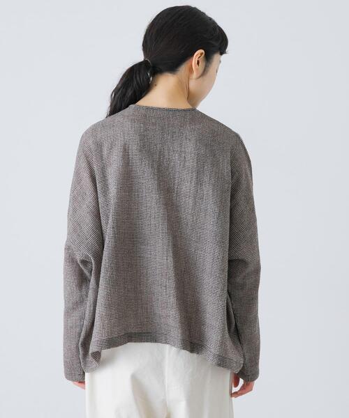 かぐれ ブラウス シャツ ウールワイドフリルプルオーバー レディース