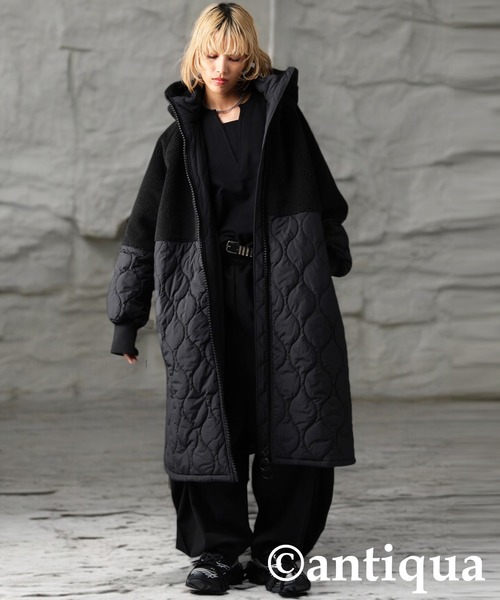 antiqua（アンティカ） コート アウター ビッグファスナーロングコート