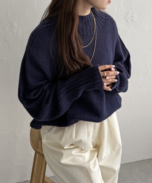 ikka（イッカ） ニット セーター ハイネックバックスリットプル