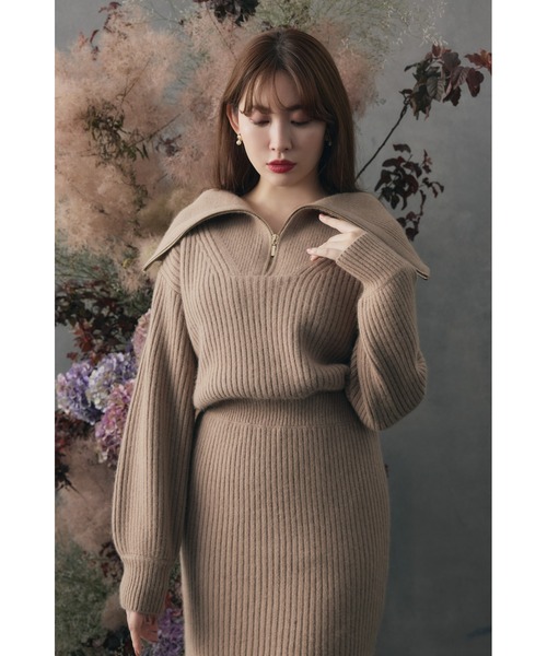 Her lip to ワンピース Half Zip Knit Mini Dress : ZOZOTOWN Yahoo!店