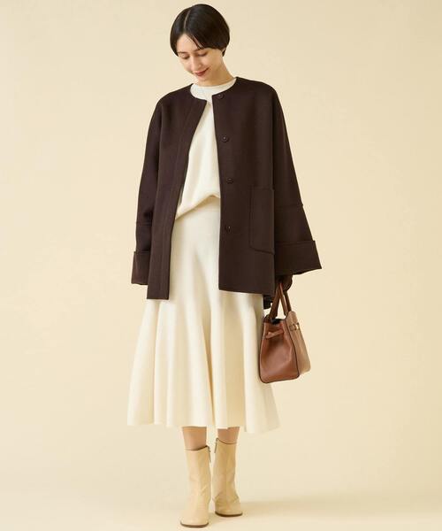 martinique（マルティニーク） ポンチョ ウールリバーノーカラーコート