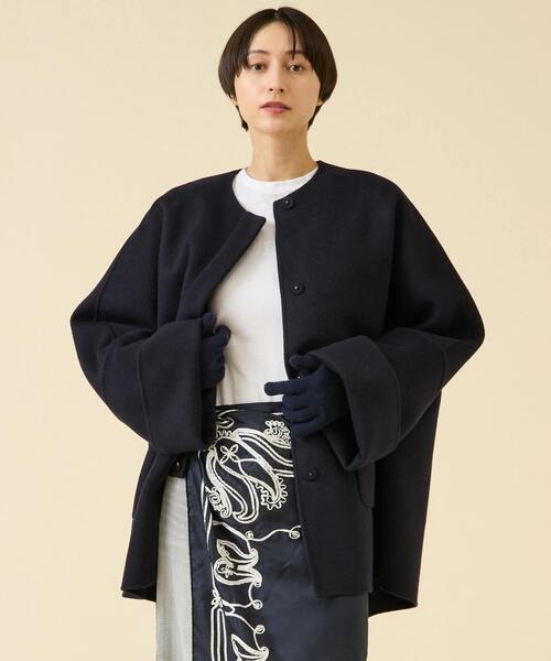 martinique（マルティニーク） ポンチョ ウールリバーノーカラーコート