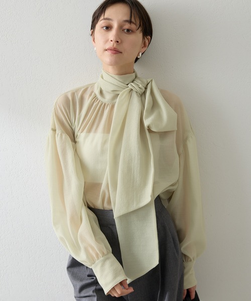 Whim Gazette（ウィム ガゼット） ブラウス シャツ オーガンザボウ