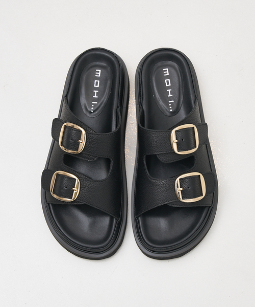 MOHI（モヒ） サンダル ダブルバックル レザーサンダル レディース