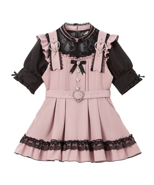 DearMyLove ワンピース ハートチョーカーベルトレースワンピース