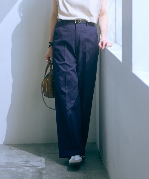 slattgir（スラットジール） チノパン 高身長 ワイドチノパンツ 丈長め