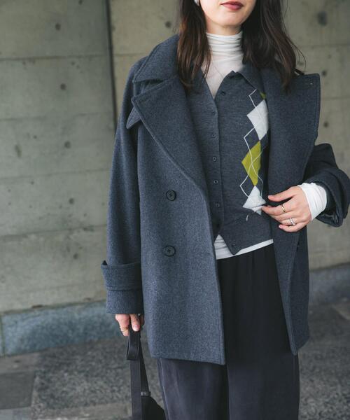 URBAN RESEARCH スーパー100メルトンPコート ネイビー2025 URBAN