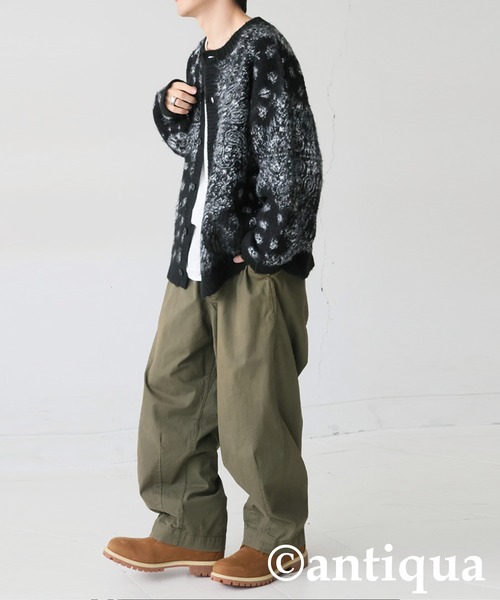 antiqua（アンティカ） ニット セーター ペイズリー柄 カーディガン
