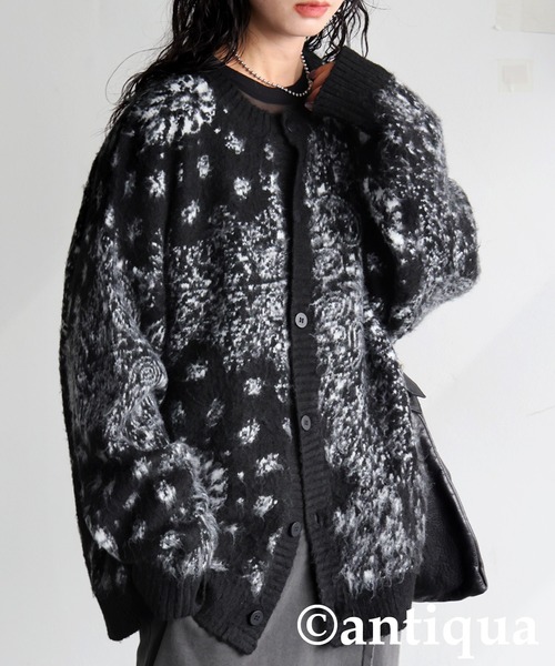 antiqua（アンティカ） ニット セーター ペイズリー柄 カーディガン