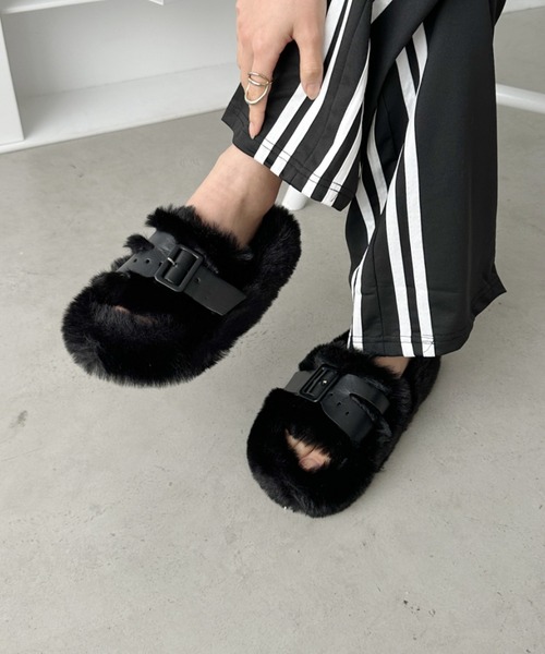 CLEA サンダル ベルトデザインファーサンダル レディース : ZOZOTOWN