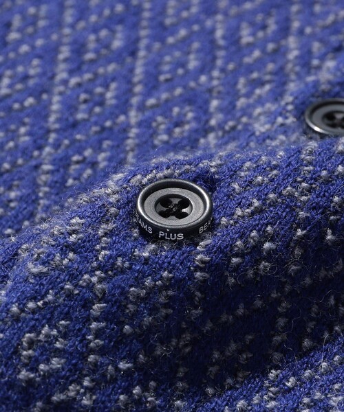 BEAMS+（ビームスプラス） ポロシャツ ダイヤモンド パターン ニット