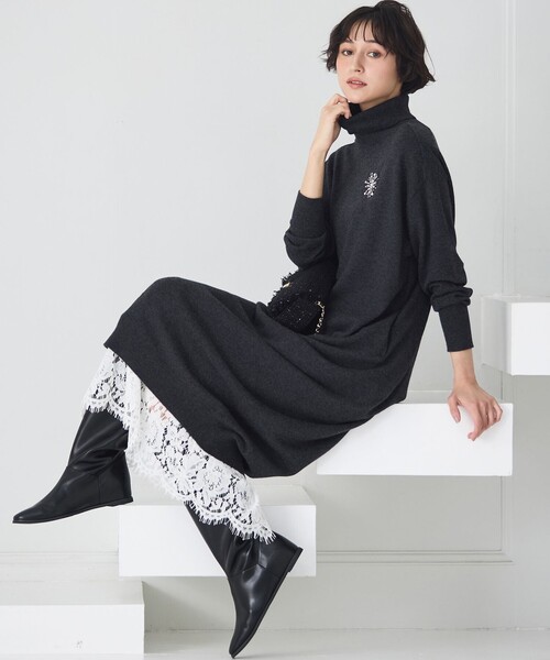 23区（ニジュウサンク） ワンピース カシミヤブレンド タートルネック