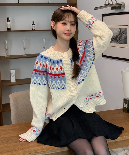 by muni:r ニット セーター ノルディック柄 ジャガードニット