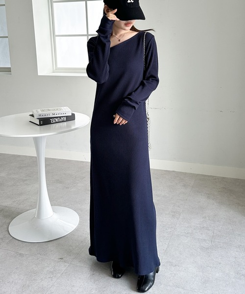 mina perhonen（ミナペルホネン） ストライプ柄7分袖ワンピース 36