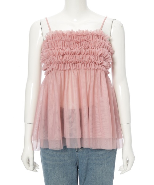 fifth（フィフス） キャミソール マイクロチュールフリルキャミ