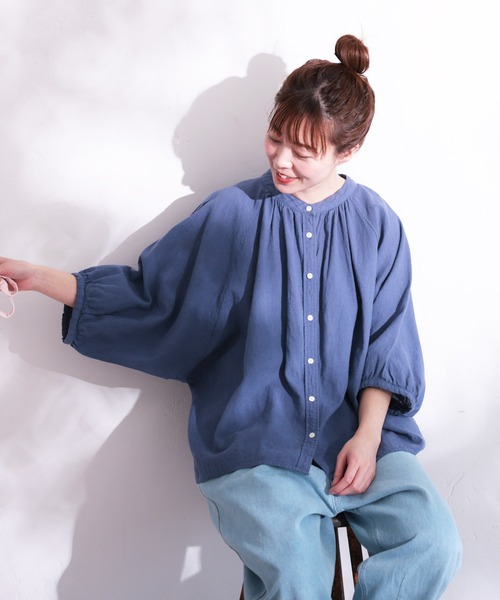 ソウルベリーブラウス 月影のブラウス グレイッシュブルー ソウル