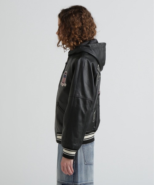 AVIREX（アヴィレックス） スタジャン SIGNATURE HOODED LEATHER