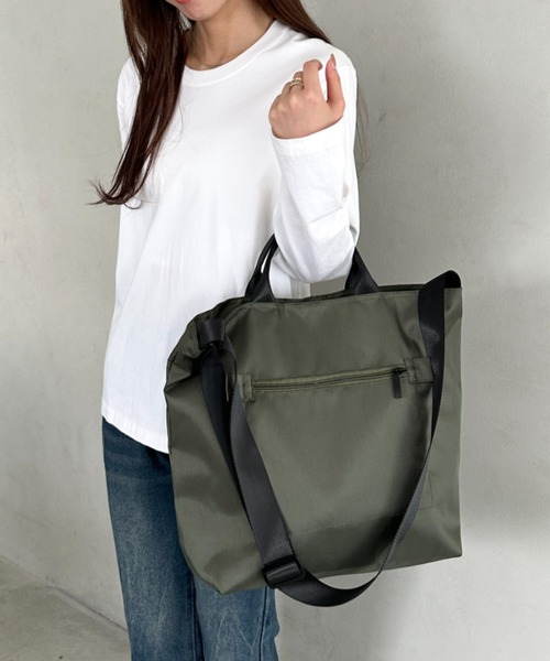 トートバッグ 「A4収納可能」ナイロン2WAYショルダーバッグ ヘルメット