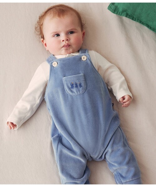 PETIT BATEAU（プチバトー） サロペット オーバーオール ベロア2点