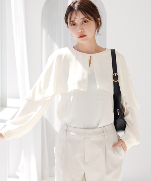 ブラウス シャツ ケープ風ブラウス レディース : ZOZOTOWN Yahoo!店