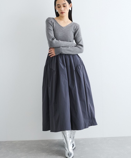 VIS（ビス） ワンピース 「前後2WAY」ニットドッキングワンピース