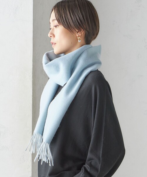 SHIPS（シップス） マフラー ストール ソリッド カシミヤ リバーシブル