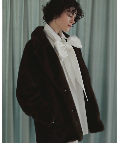 anuke（アンヌーク） ブラウス シャツ Volume Ribbon Shirts