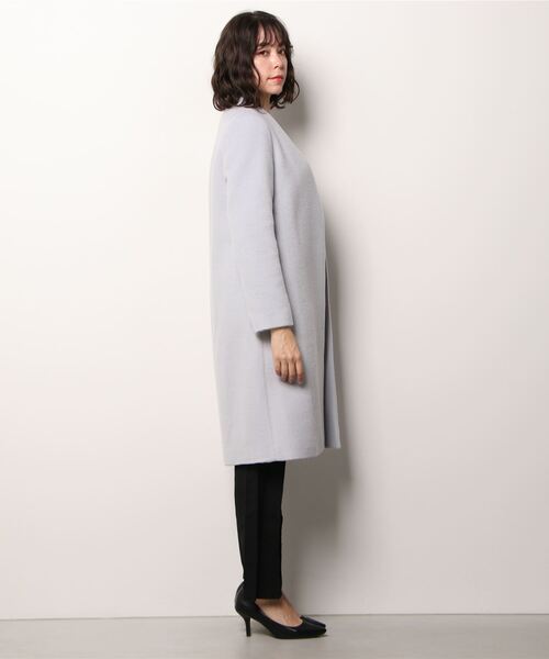 SUIT SELECT ノーカラーコート コート 「ボタンレス・ノーカラーコート