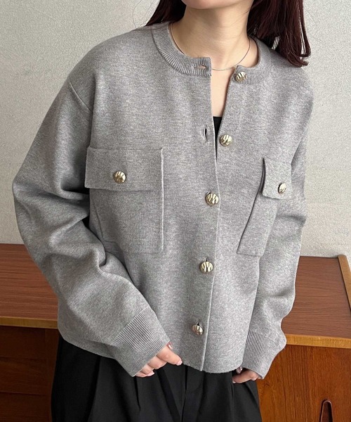GeeRA（ジーラ） カーディガン ロングシーズン使える！金ボタン長袖
