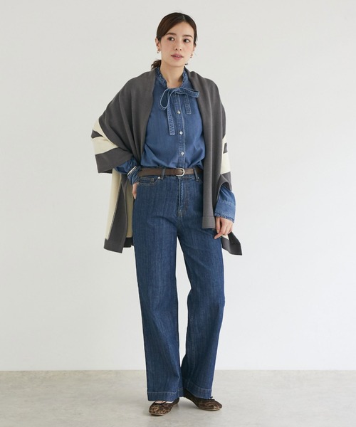 DOUX ARCHIVES（ドゥアルシーヴ） シャツ ブラウス ソフトデニムリボン