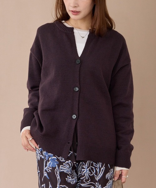 LAVEANGE（ラビアンジェ） カーディガン 「洗える」スキッパーニット