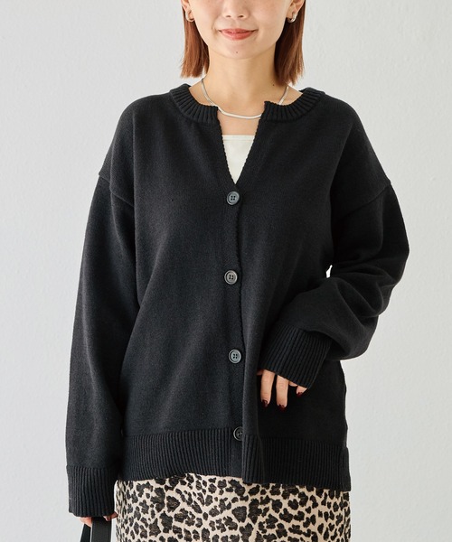 LAVEANGE（ラビアンジェ） カーディガン 「洗える」スキッパーニット