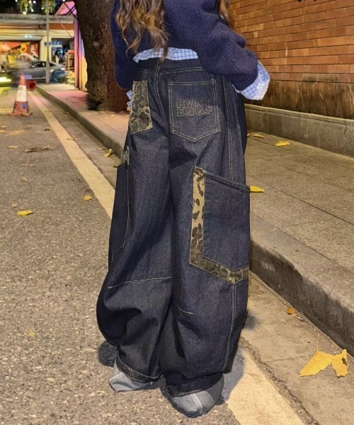 SHEENA（シーナ） ジーンズ デニム デニムパンツ レオパード柄