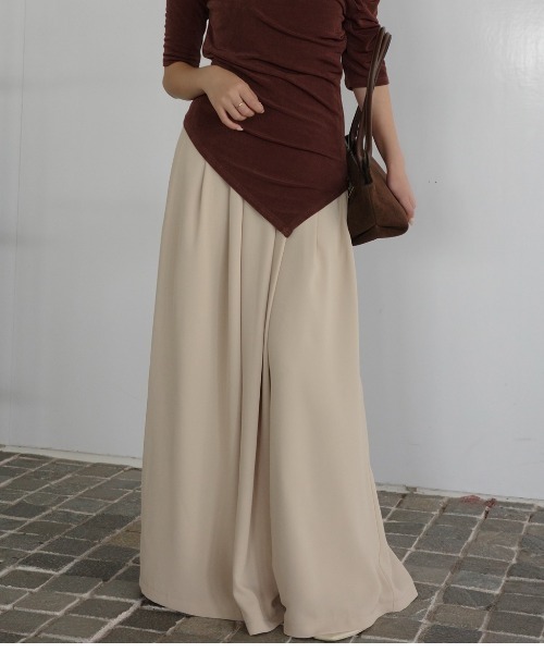 anuans（アニュアンス） スラックス パンツ ライトダブルサテンハイ