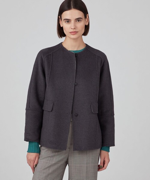 TOMORROWLAND collection ノーカラーコート コート スーパーダブル