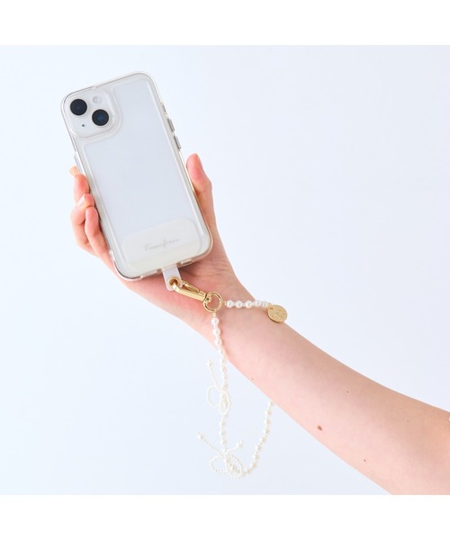 Francfranc（フランフラン） スマホハンドストラップ パールリボン