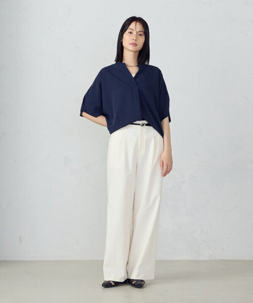 チノパン 「美しいベーシックパンツ」ワイドシルエット チノパンツ