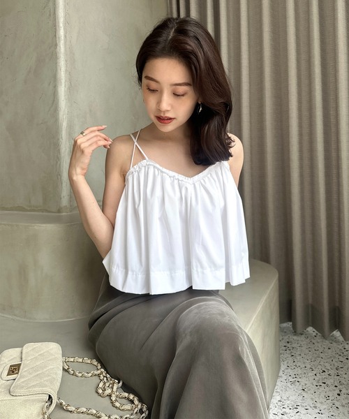 anuans（アニュアンス） ブラウス シャツ ウィングギャザーキャミ