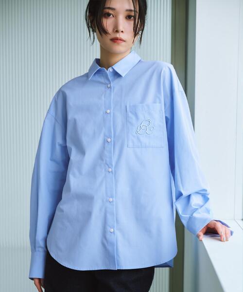 OPAQUE.CLIP（オペークドットクリップ） ブラウス シャツ ポケット刺繍