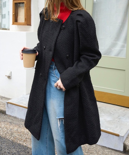 KOBE LETTUCE（神戸レタス） ノーカラーコート コート 選べるツイード