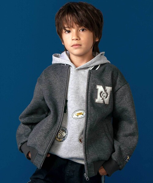 nexchic（ネクシック） スタジャン アウター ロゴバッチ裏シャギー