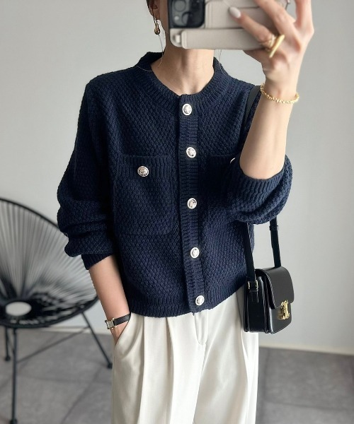 Ada. カーディガン 金ボタン ニット カーディガン レディース